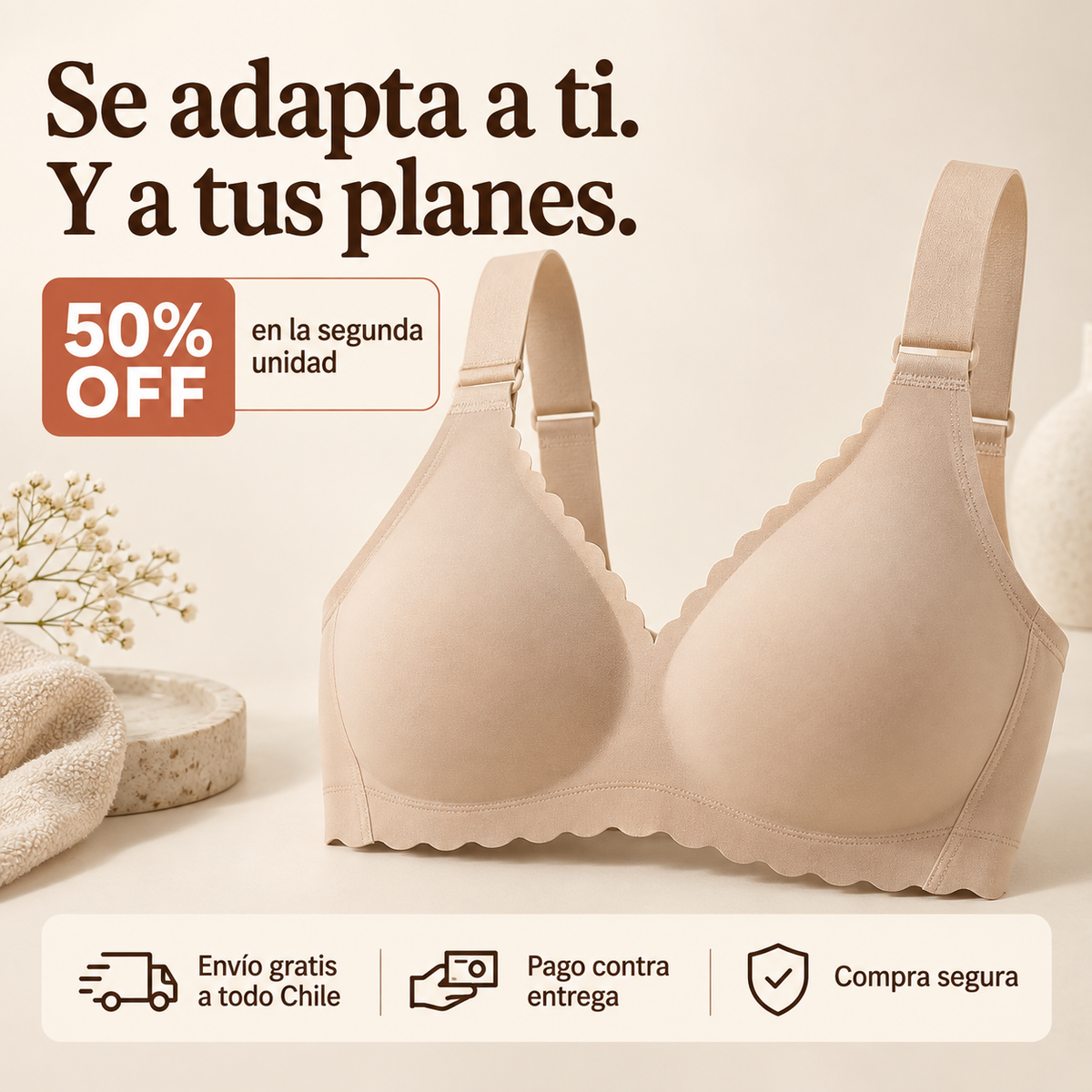 Sostén Push Up sin costuras