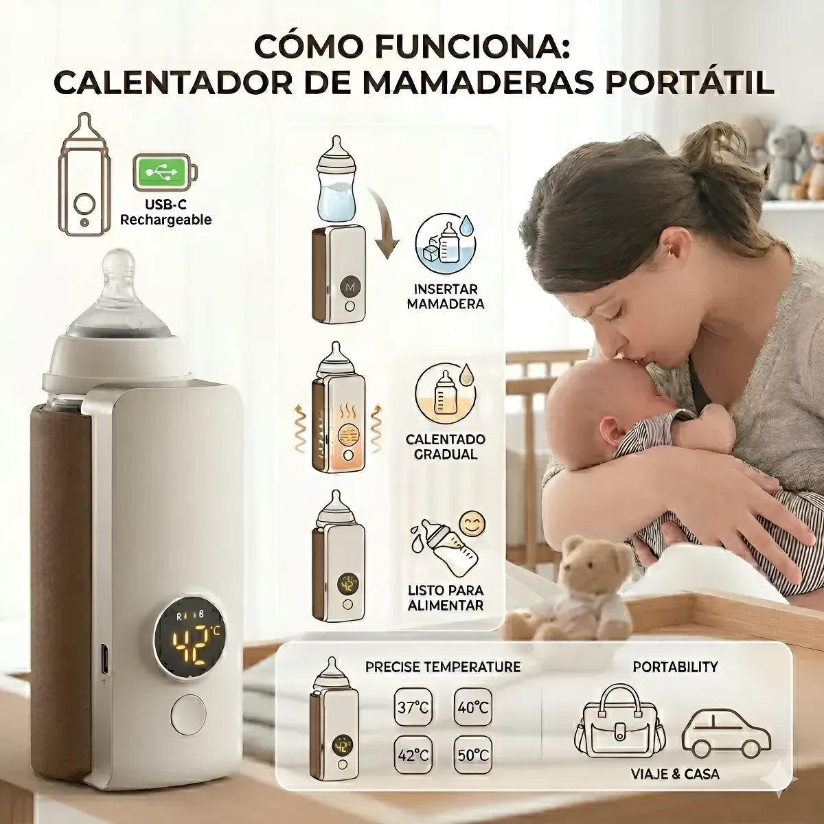 Calentador de Mamaderas Portátil