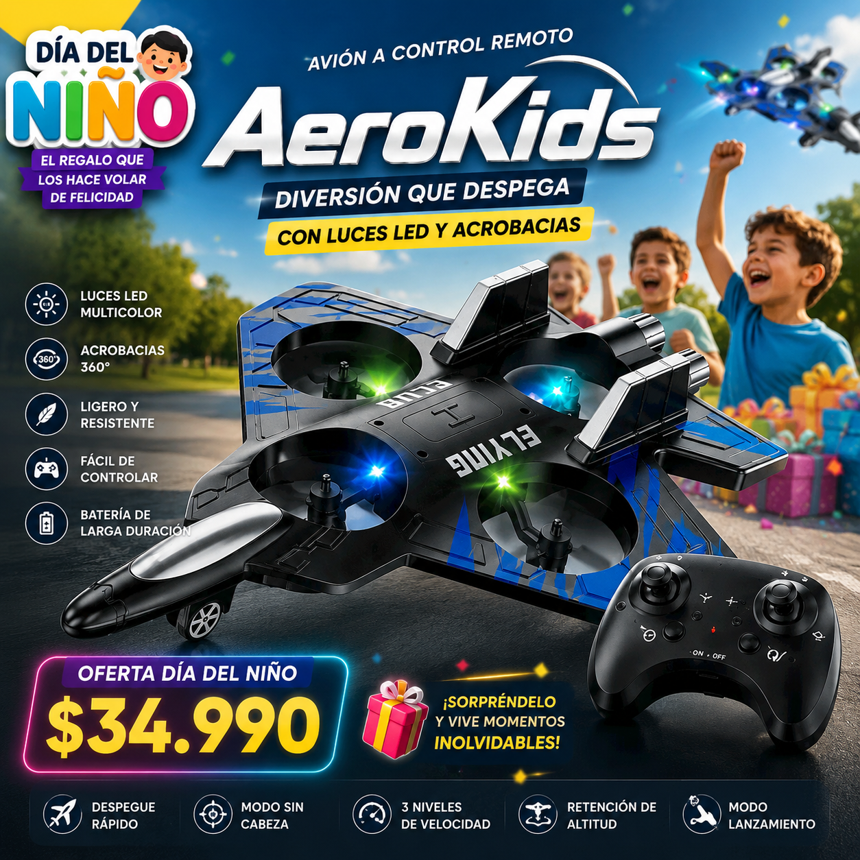 Dron Avión De Combate Con Control Remoto