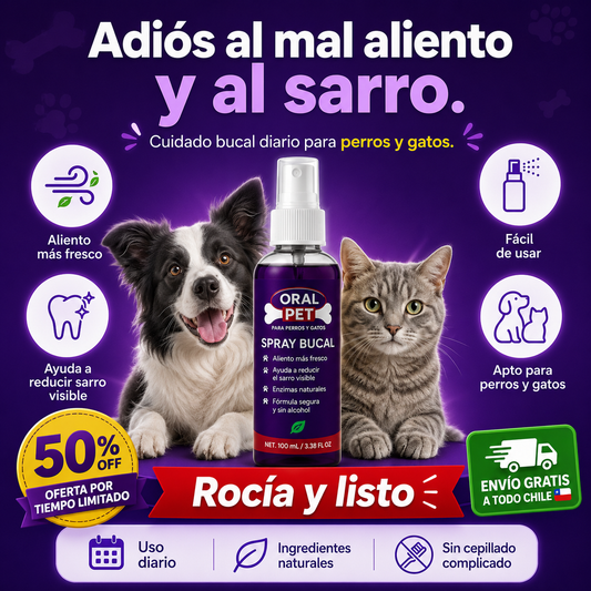 Oral Pet Spray Bucal Limpiador Mascotas