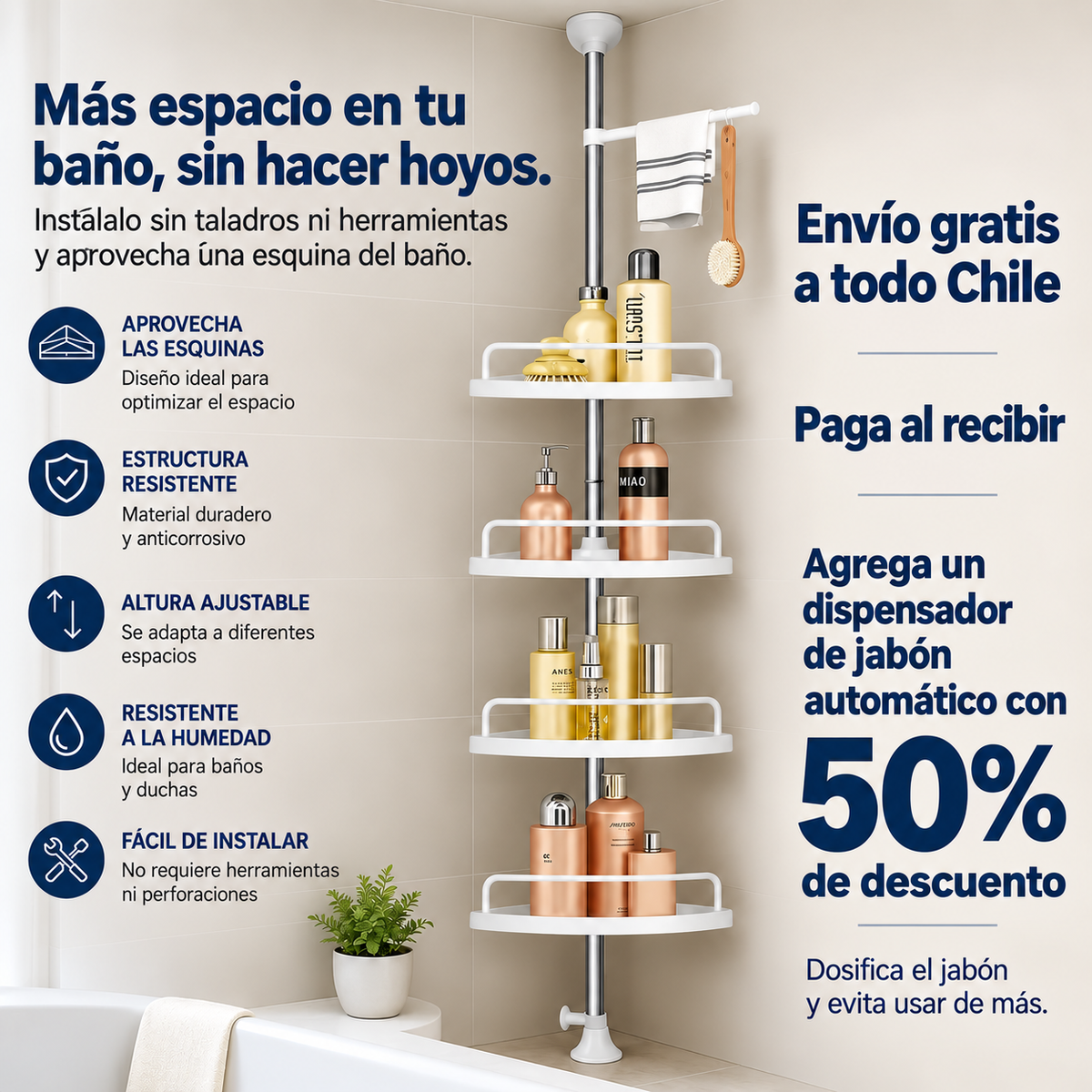 Organizador esquinero ducha