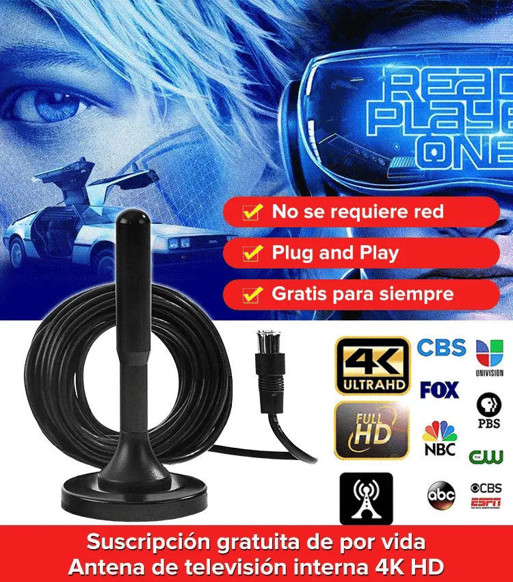 Antena TV Digital HD SG-3003 – Señal Clara, Imagen Estable y Más Canales